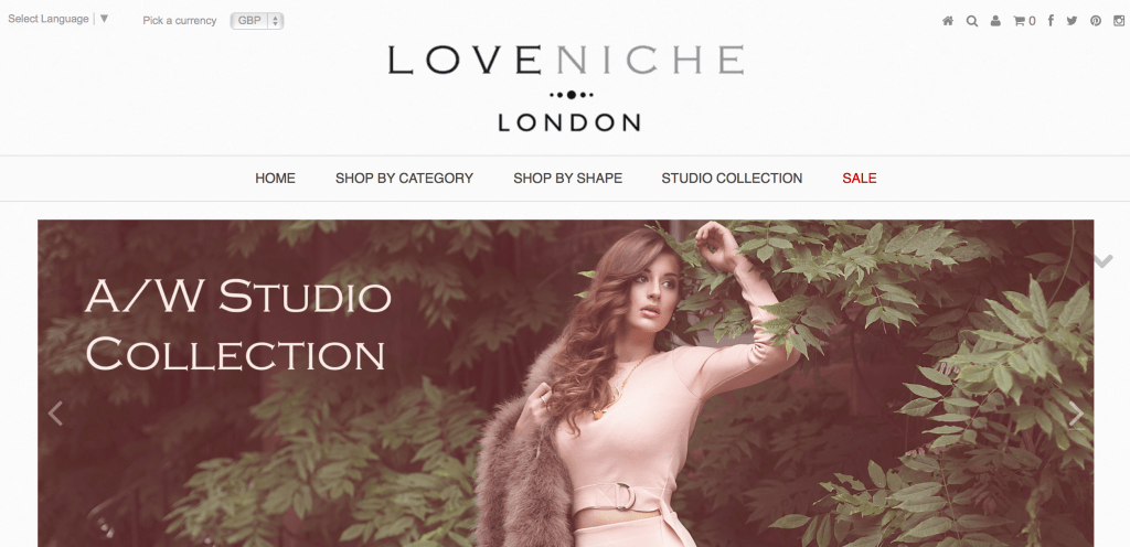 Love Niche London Homepage